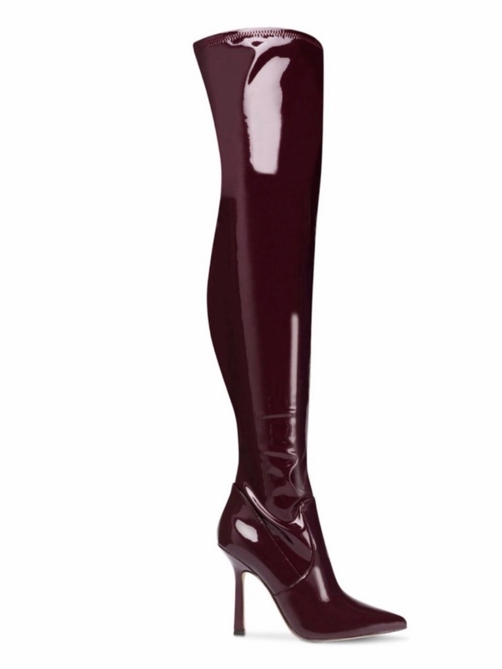 Steve Madden Glossy Burgundy Over-the-Knee Stiletto Boots